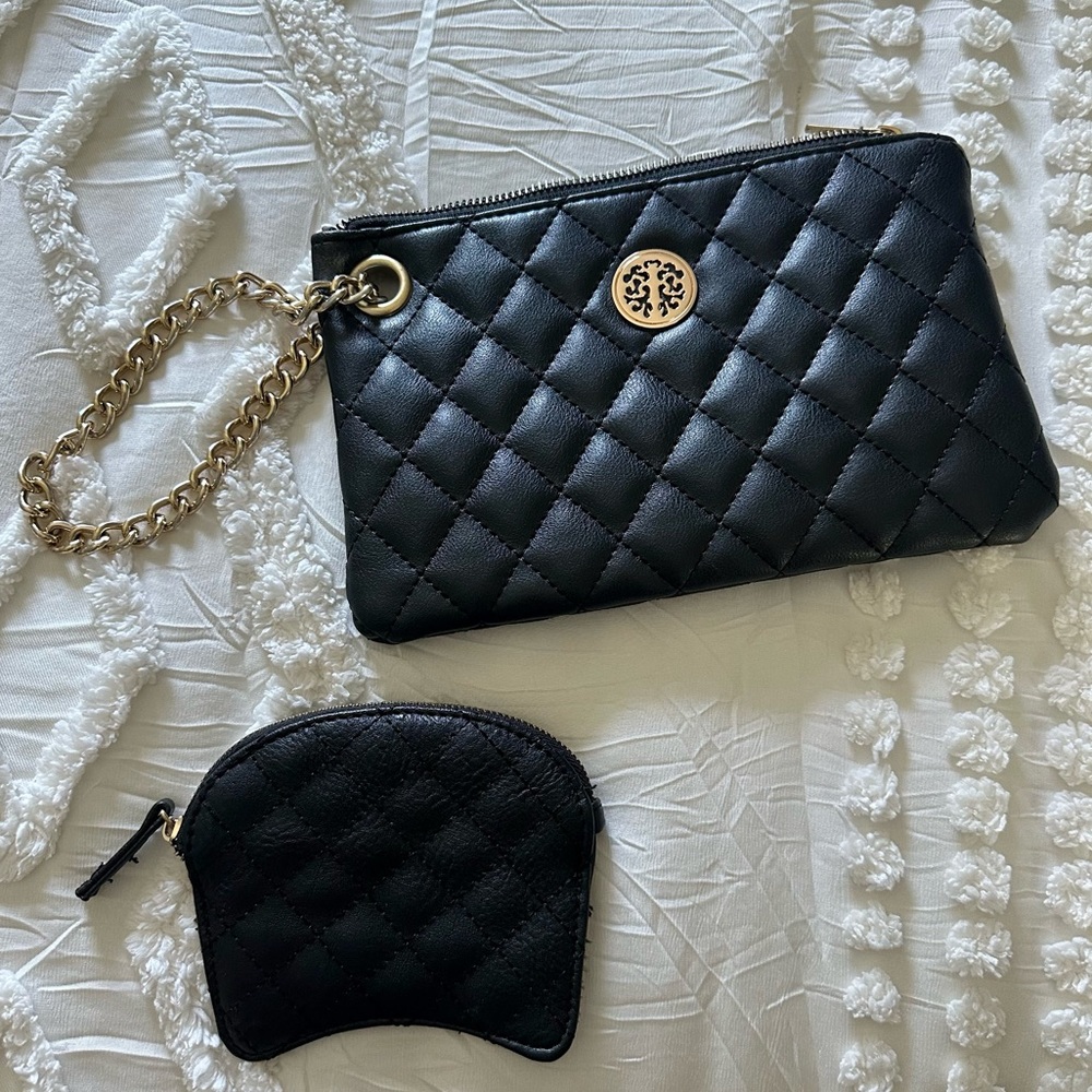 Black Wristlet with mini black wallet